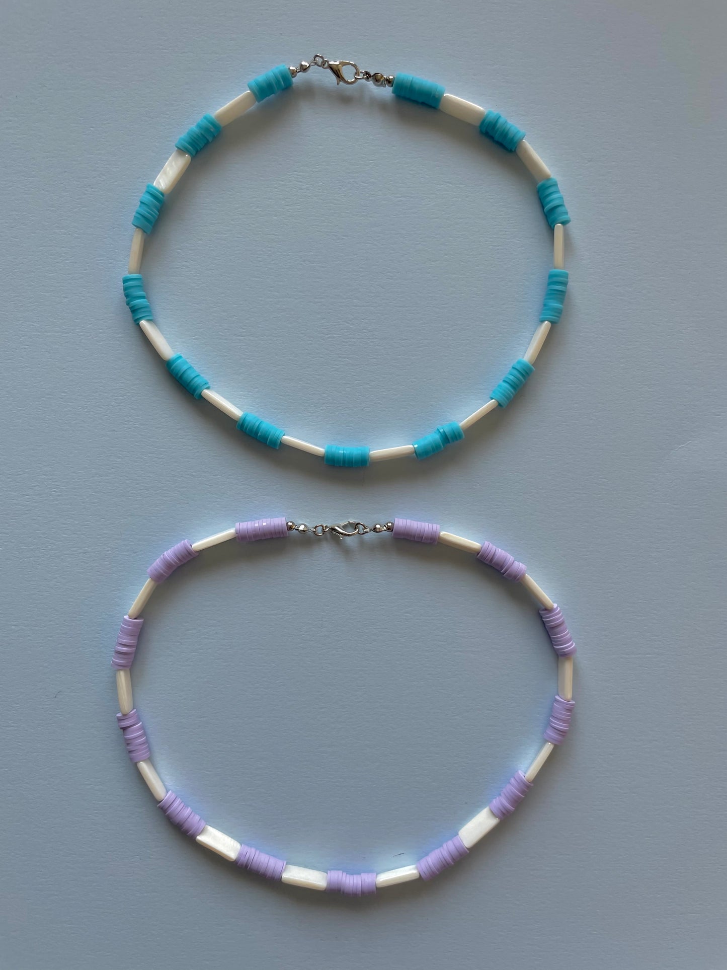 Rubber disc beads x shell beads
