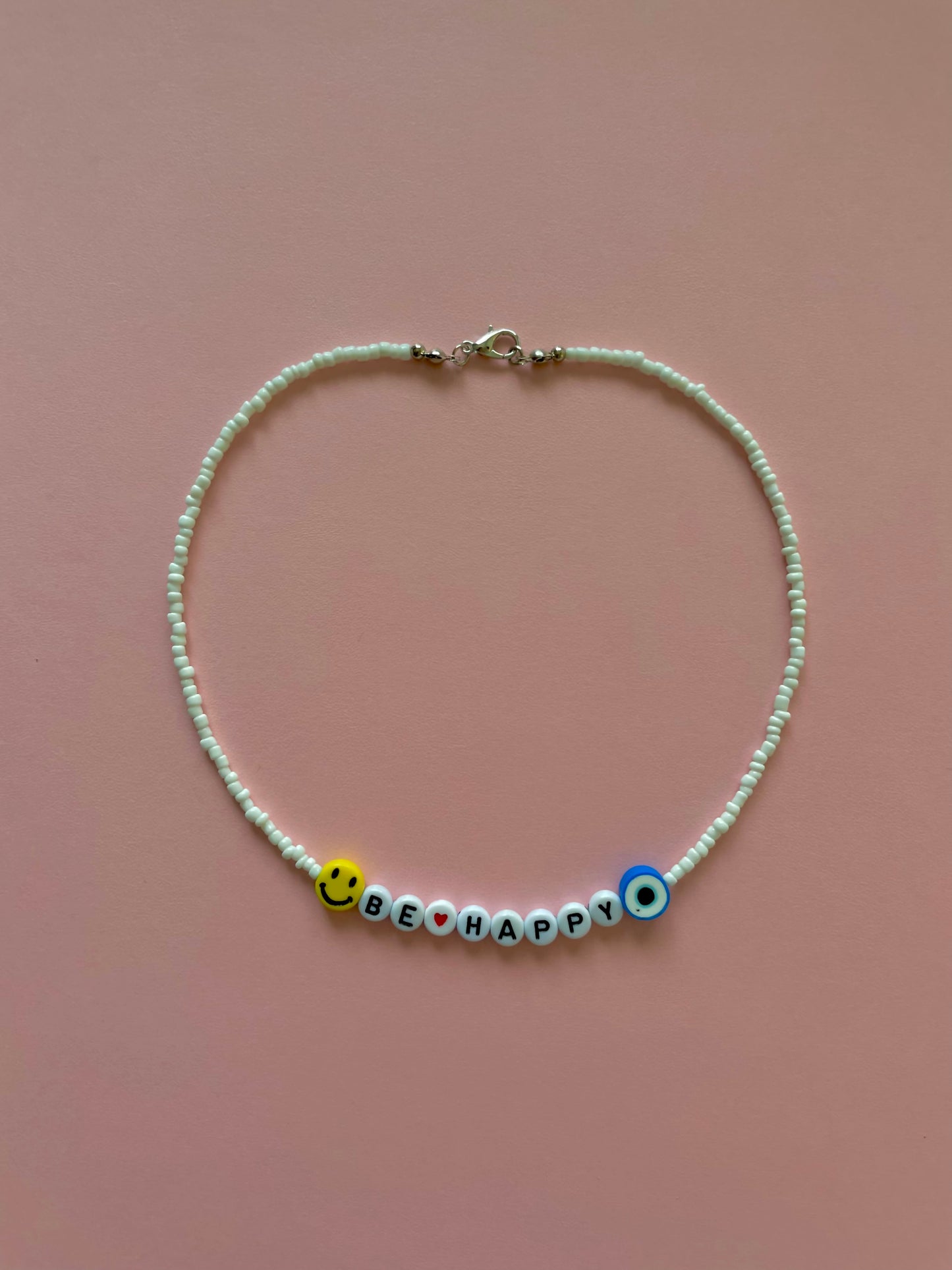 Be happy beaded necklace